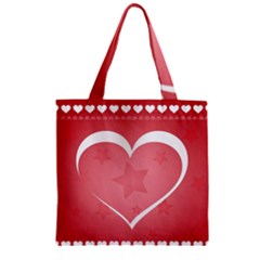 Postcard Banner Heart Holiday Love Zipper Grocery Tote Bag by Amaryn4rt