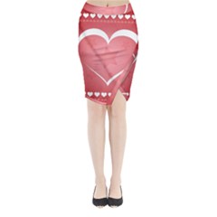 Postcard Banner Heart Holiday Love Midi Wrap Pencil Skirt by Amaryn4rt