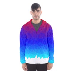 Gradient Red Blue Landfill Hooded Wind Breaker (men) by Amaryn4rt