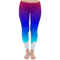 Gradient Red Blue Landfill Classic Winter Leggings by Amaryn4rt