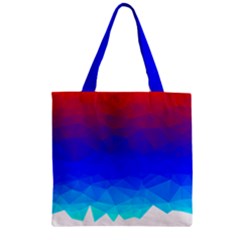 Gradient Red Blue Landfill Zipper Grocery Tote Bag by Amaryn4rt