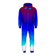 Gradient Red Blue Landfill Hooded Jumpsuit (kids)