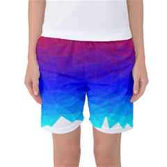 Gradient Red Blue Landfill Women s Basketball Shorts by Amaryn4rt