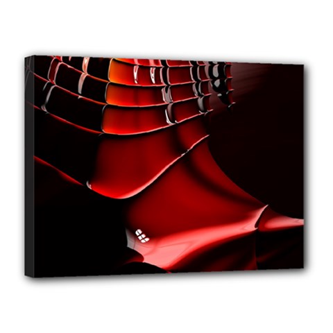 Red Black Fractal Mathematics Abstract Canvas 16  x 12 