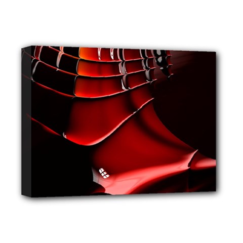 Red Black Fractal Mathematics Abstract Deluxe Canvas 16  x 12  