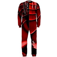 Red Black Fractal Mathematics Abstract OnePiece Jumpsuit (Men) 