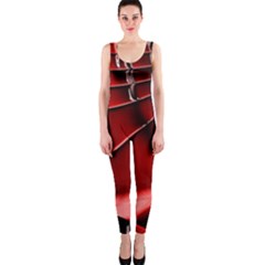 Red Black Fractal Mathematics Abstract OnePiece Catsuit