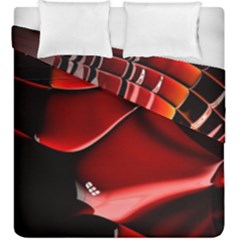 Red Black Fractal Mathematics Abstract Duvet Cover Double Side (King Size)