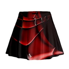 Red Black Fractal Mathematics Abstract Mini Flare Skirt