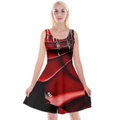 Red Black Fractal Mathematics Abstract Reversible Velvet Sleeveless Dress