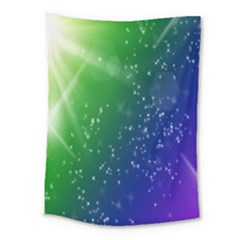 Shiny Sparkles Star Space Purple Blue Green Medium Tapestry