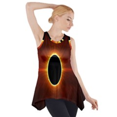 Solar Eclipse Moon Sun Black Night Side Drop Tank Tunic