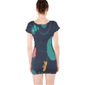 Space Illustration Irrational Race Galaxy Planet Blue Sky Star Ufo Short Sleeve Bodycon Dress View2