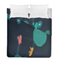 Space Illustration Irrational Race Galaxy Planet Blue Sky Star Ufo Duvet Cover Double Side (Full/ Double Size) View1