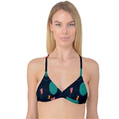 Space Illustration Irrational Race Galaxy Planet Blue Sky Star Ufo Reversible Tri Bikini Top