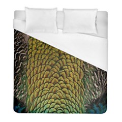 Peacock Bird Feather Gold Blue Brown Duvet Cover (full/ Double Size) by Alisyart