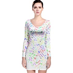 Prismatic Musical Heart Love Notes Rainbow Long Sleeve Velvet Bodycon Dress by Alisyart