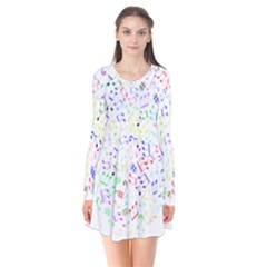 Prismatic Musical Heart Love Notes Rainbow Flare Dress