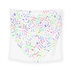 Prismatic Musical Heart Love Notes Rainbow Square Tapestry (small)