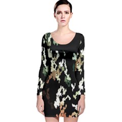 Spot Camuflase Armi Long Sleeve Velvet Bodycon Dress by Alisyart