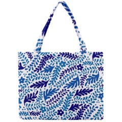 Spring Flower Leaf Blue Mini Tote Bag