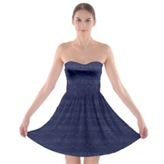 Summers Night Wave Chevron Blue Strapless Bra Top Dress