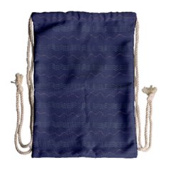Summers Night Wave Chevron Blue Drawstring Bag (large)