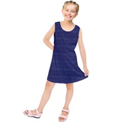 Summers Night Wave Chevron Blue Kids  Tunic Dress by Alisyart