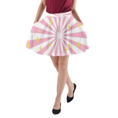 Star Pink Hole Hurak A-line Pocket Skirt