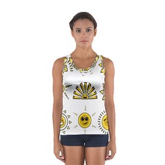 Sun Expression Smile Face Yellow Women s Sport Tank Top  by Alisyart