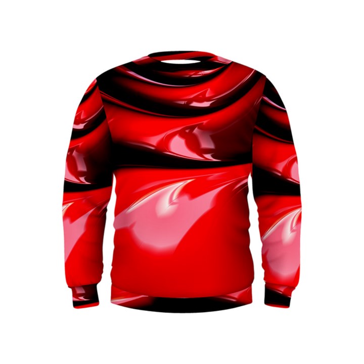 Red Fractal Mathematics Abstract Kids  Sweatshirt