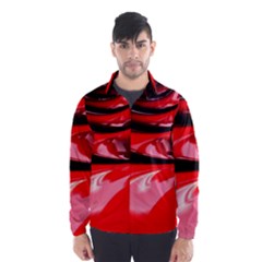 Red Fractal Mathematics Abstract Wind Breaker (men) by Amaryn4rt