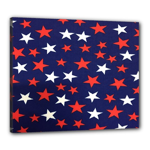 Star Red White Blue Sky Space Canvas 24  X 20 