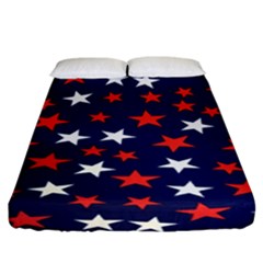 Star Red White Blue Sky Space Fitted Sheet (california King Size)