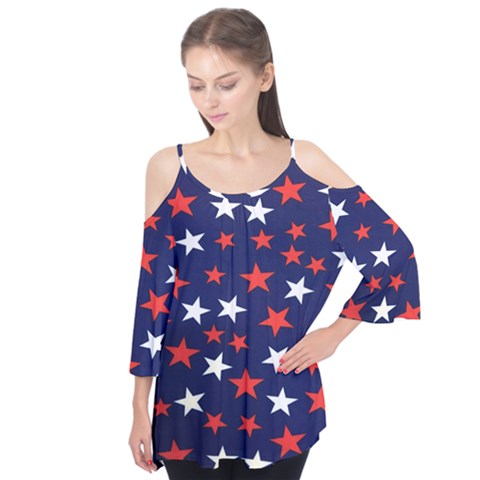 Star Red White Blue Sky Space Flutter Tees by Alisyart