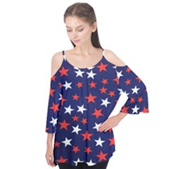 Star Red White Blue Sky Space Flutter Tees