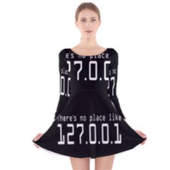 There s No Place Like Number Sign Long Sleeve Velvet Skater Dress by Alisyart