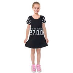 There s No Place Like Number Sign Kids  Short Sleeve Velvet Dress