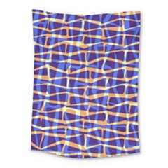 Surface Pattern Net Chevron Brown Blue Plaid Medium Tapestry by Alisyart