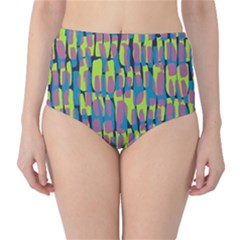 Surface Pattern Green High-waist Bikini Bottoms
