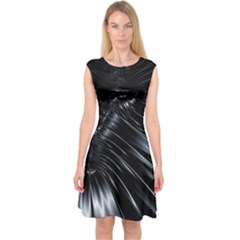 Fractal Mathematics Abstract Capsleeve Midi Dress