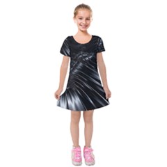 Fractal Mathematics Abstract Kids  Short Sleeve Velvet Dress