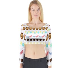 Sunflower Plaid Candy Star Cocolate Love Heart Long Sleeve Crop Top