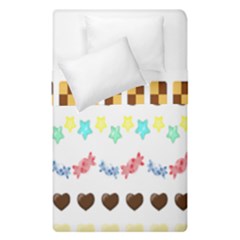 Sunflower Plaid Candy Star Cocolate Love Heart Duvet Cover Double Side (single Size) by Alisyart