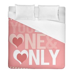 Valentines Day One Only Pink Heart Duvet Cover (full/ Double Size) by Alisyart