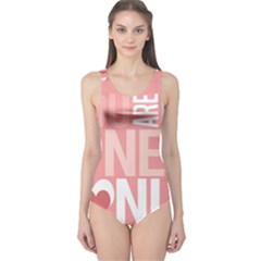 Valentines Day One Only Pink Heart One Piece Swimsuit