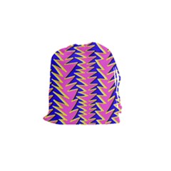 Triangle Pink Blue Drawstring Pouches (small) 