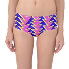 Triangle Pink Blue Mid-waist Bikini Bottoms by Alisyart