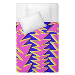 Triangle Pink Blue Duvet Cover Double Side (single Size)