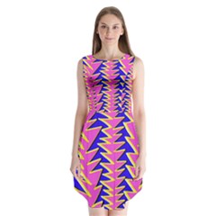 Triangle Pink Blue Sleeveless Chiffon Dress   by Alisyart